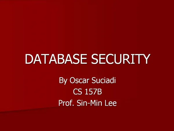 DATABASE SECURITY