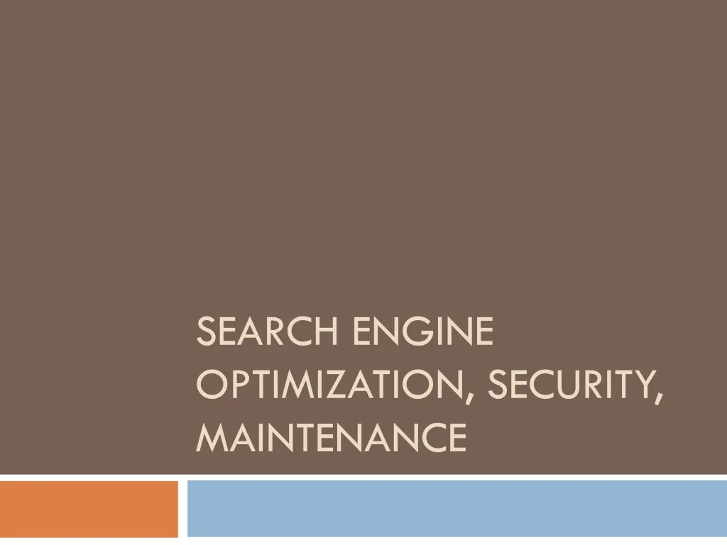 search engine optimization security maintenance