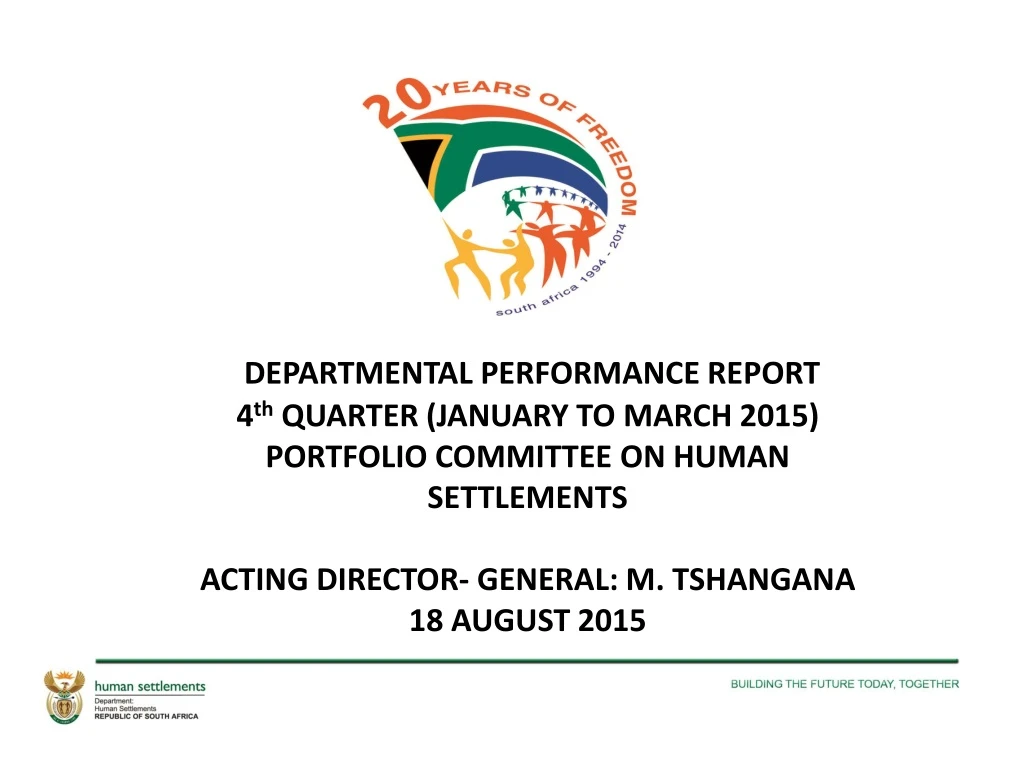 departmental performance report 4 th quarter