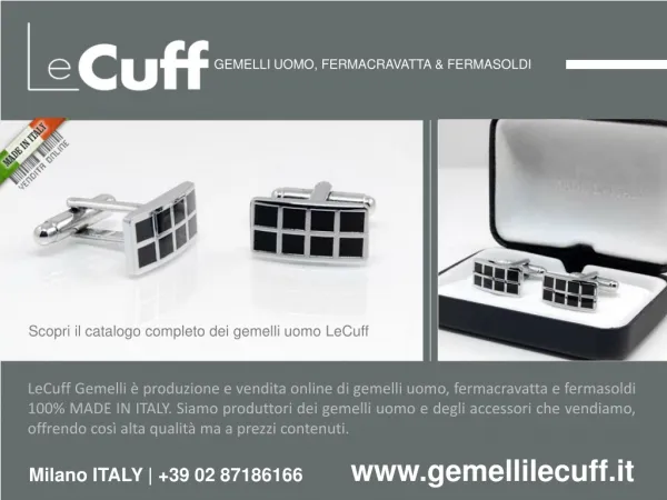 LeCuff, gemelli uomo per camicia su www.gemellilecuff.it