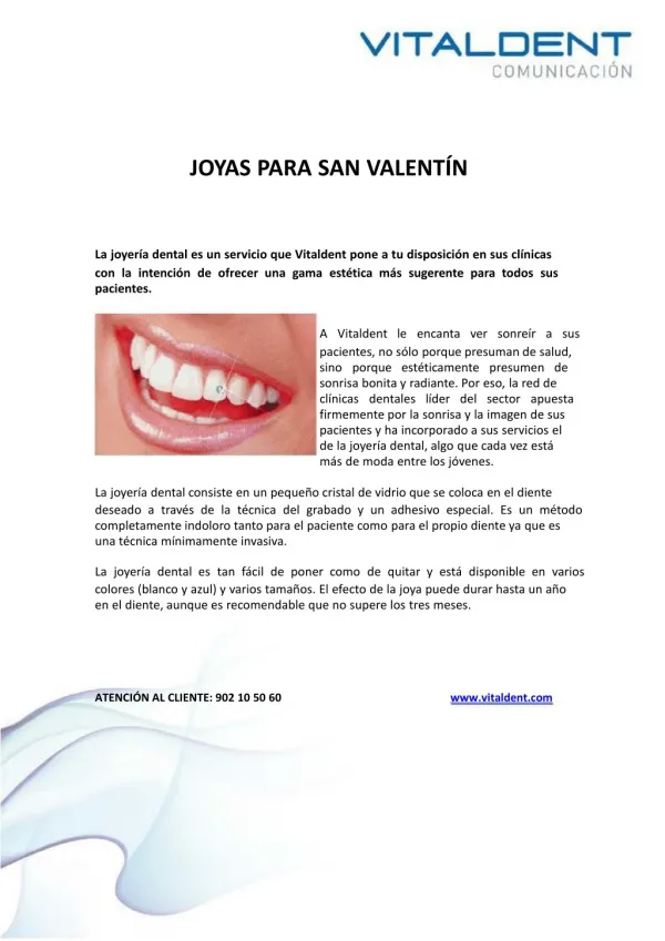 Vitaldent Madrid y la joyería dental para San Valentín