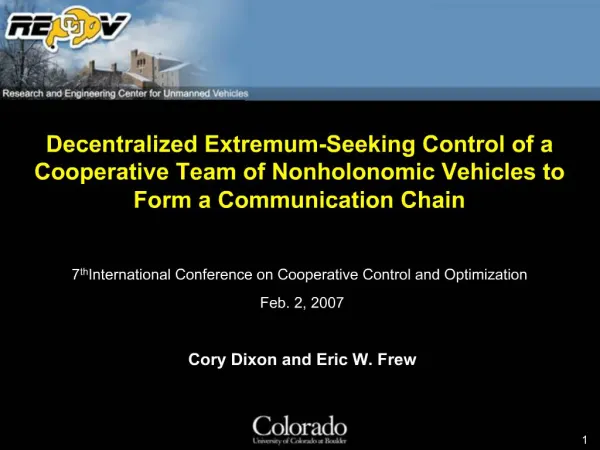 Decentralized Extremum-Seeking Control of a Cooperative Team of Nonholonomic Vehicles to Form a Communication Chain