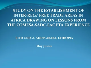 RITD UNECA, ADDIS ABABA, ETHIOPIA May 31 2011 - slide 1