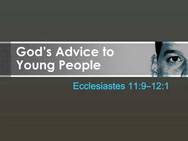 God s Advice to Young People
