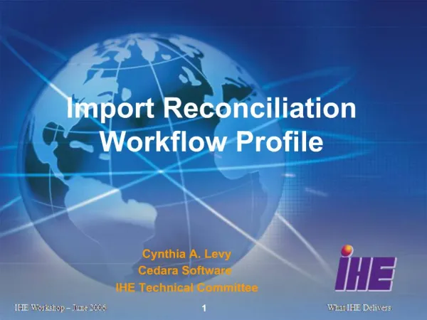 Import Reconciliation Workflow Profile