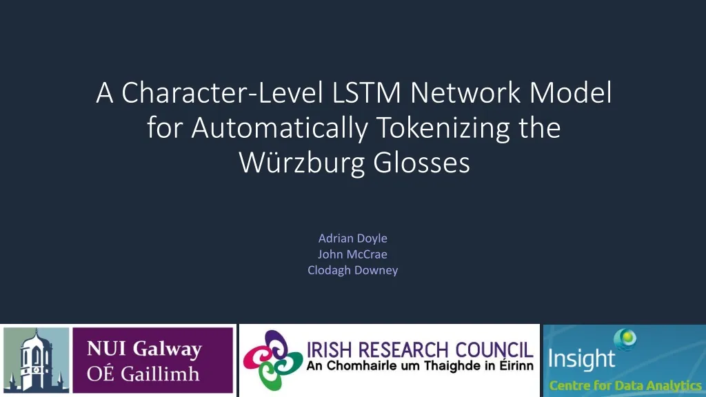 a character level lstm network model for automatically tokenizing the w rzburg glosses