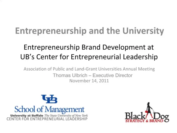 Entrepreneurship and the University