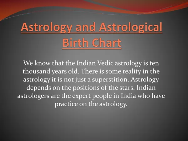 Astrology and Astrological Birth Chart