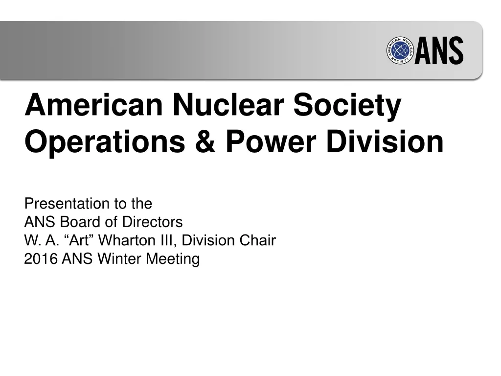 american nuclear society operations power division
