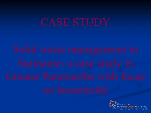 Current waste management practices in Suriname
