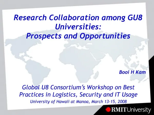 Research Collaboration among GU8 Universities: Prospects and Opportunities