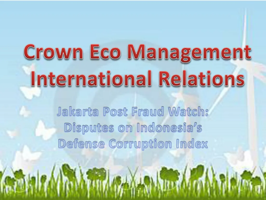 crown eco management international relations