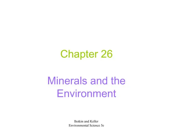 Minerals and the Environment