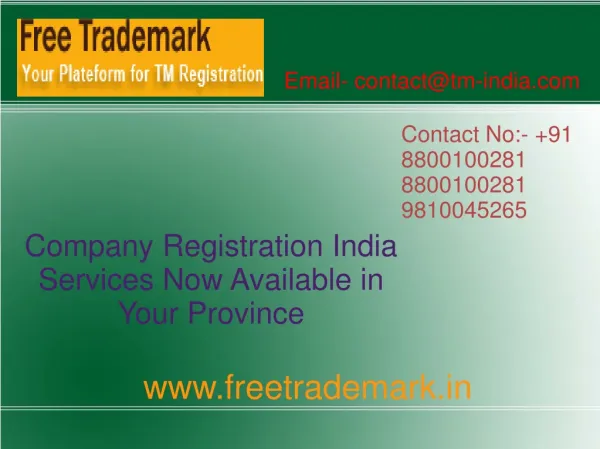 Company Registration India Services Now Available