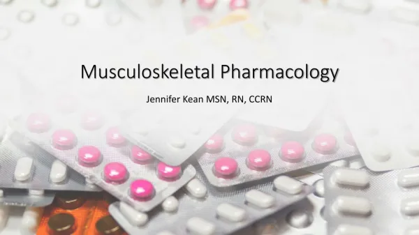 Musculoskeletal Pharmacology