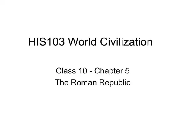 HIS103 World Civilization