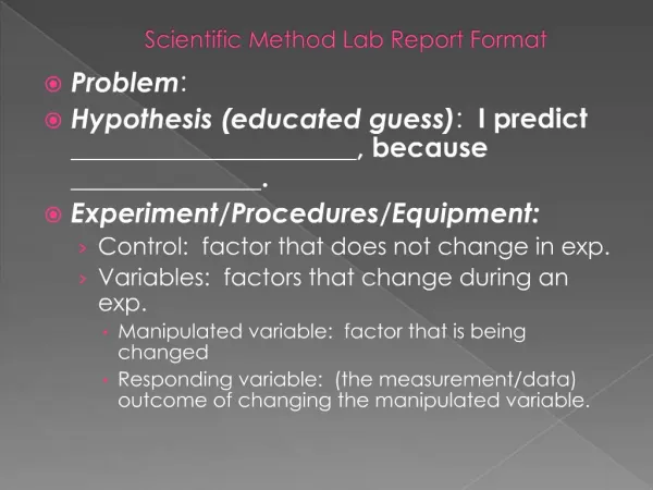 Scientific Method Lab Report Format