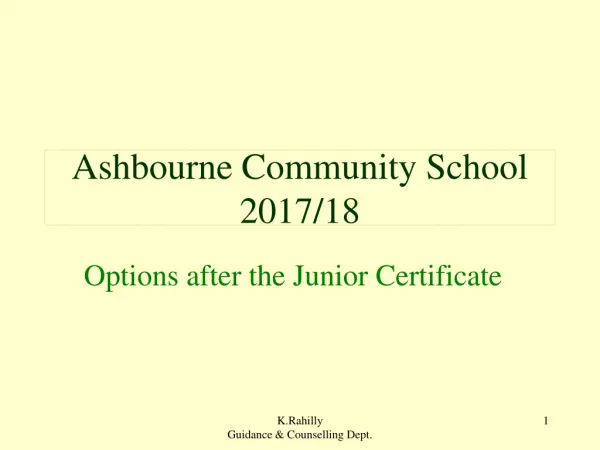 Ashbourne Community School 2017/18