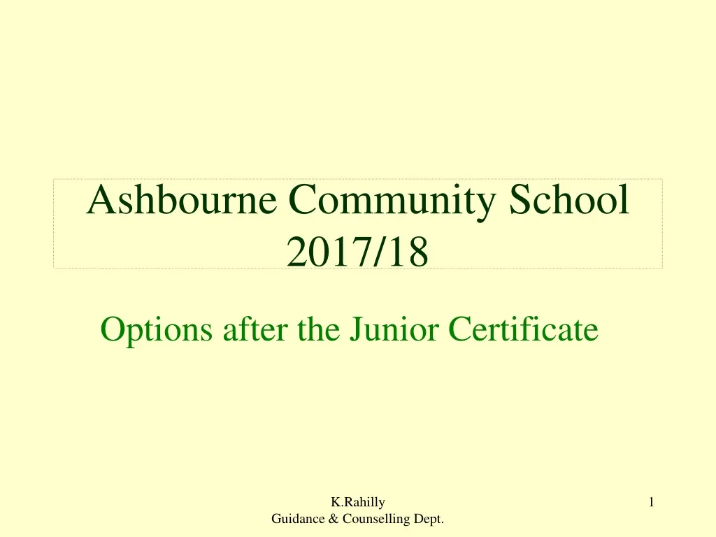 ashbourne community school 2017 18