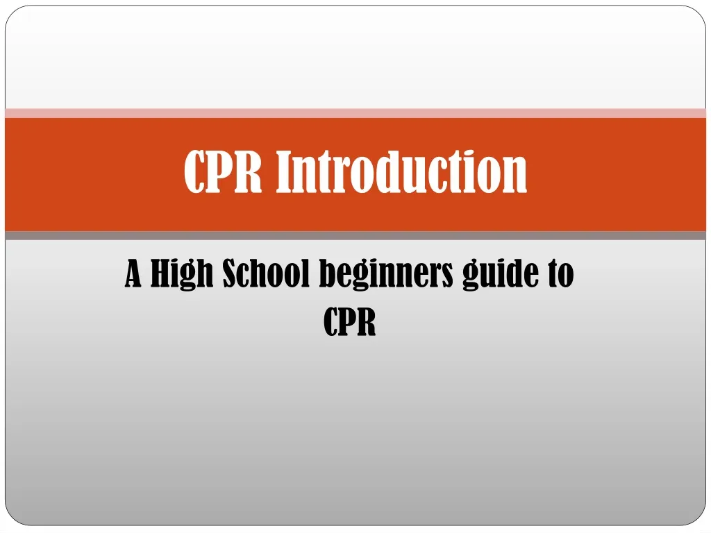 cpr introduction