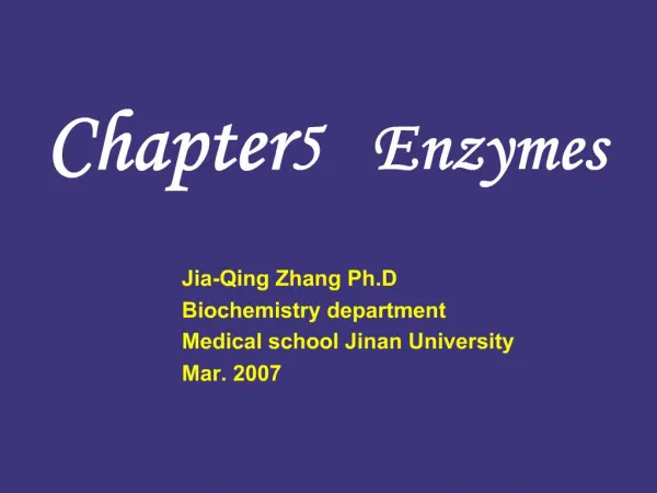 Chapter 5 Enzymes