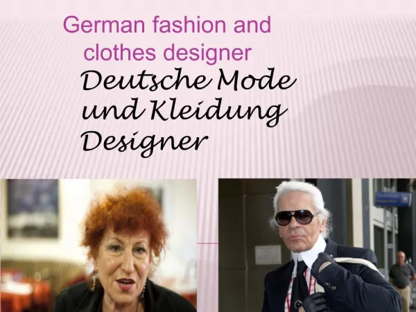 German fashion and clothes designer