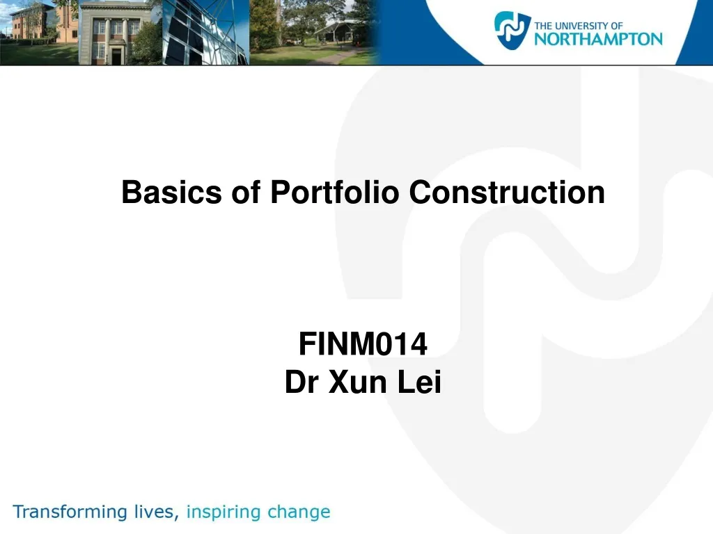 basics of portfolio construction finm014