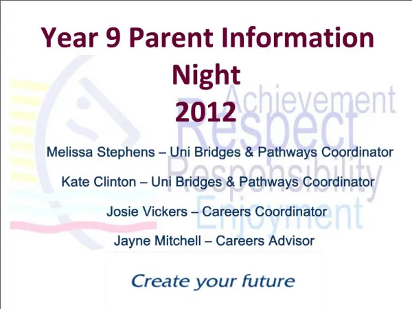 Year 9 Parent Information Night 2012