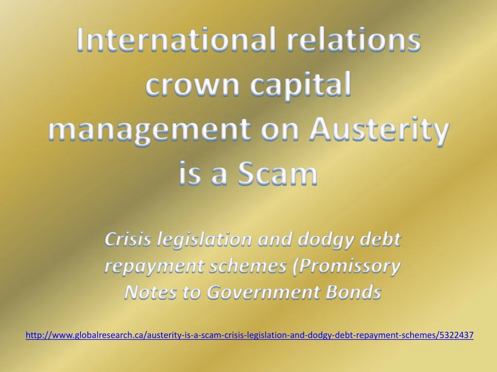 international relations crown capital management on austerity is a scam