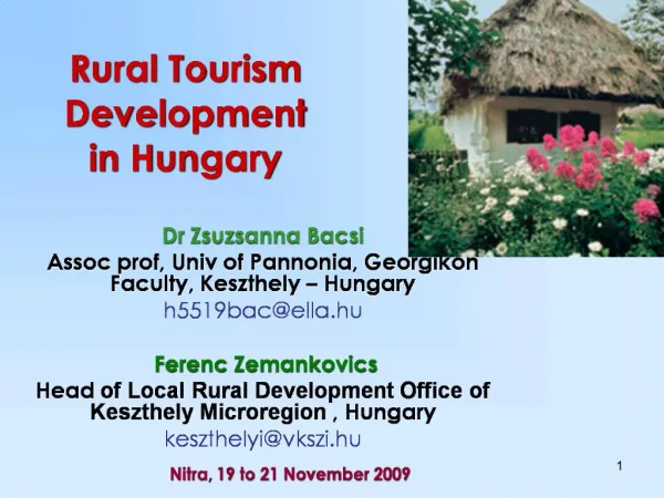 Rural Tourism Development in Hungary