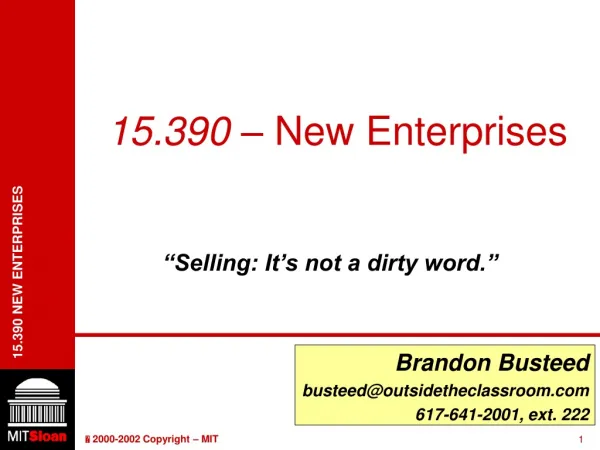 15.390 – New Enterprises