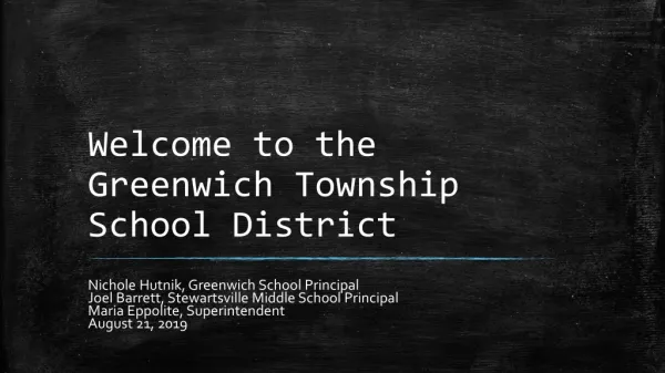 Welcome to the Greenwich Township School District