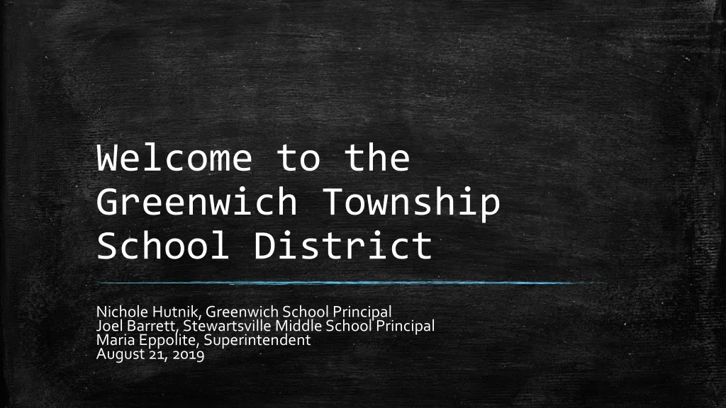 welcome to the greenwich township school district