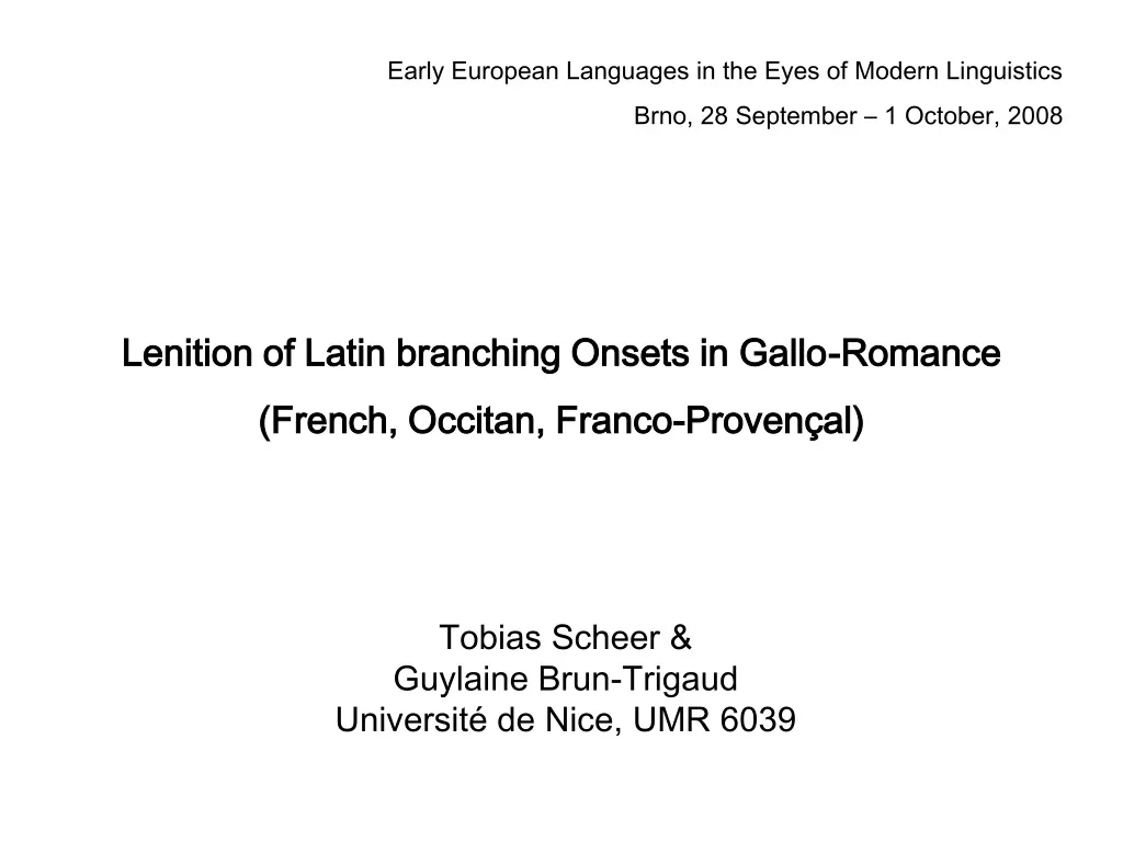 early european languages in the eyes of modern