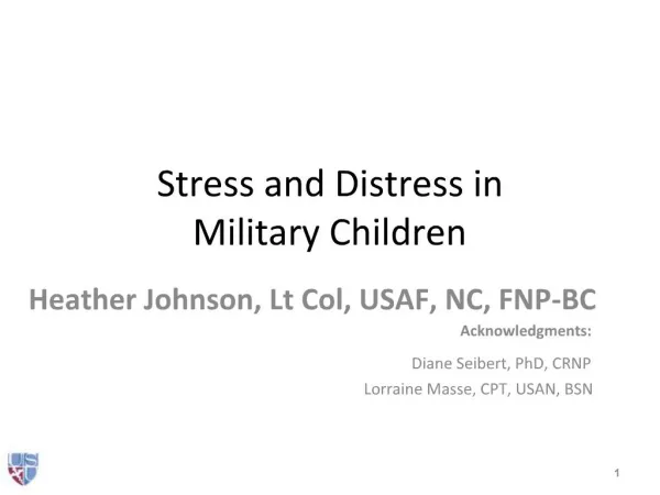 Stress and Distress in Military Children