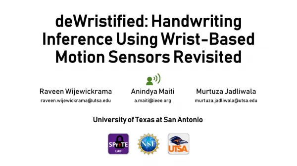 deWristified : Handwriting Inference Using Wrist-Based Motion Sensors Revisited