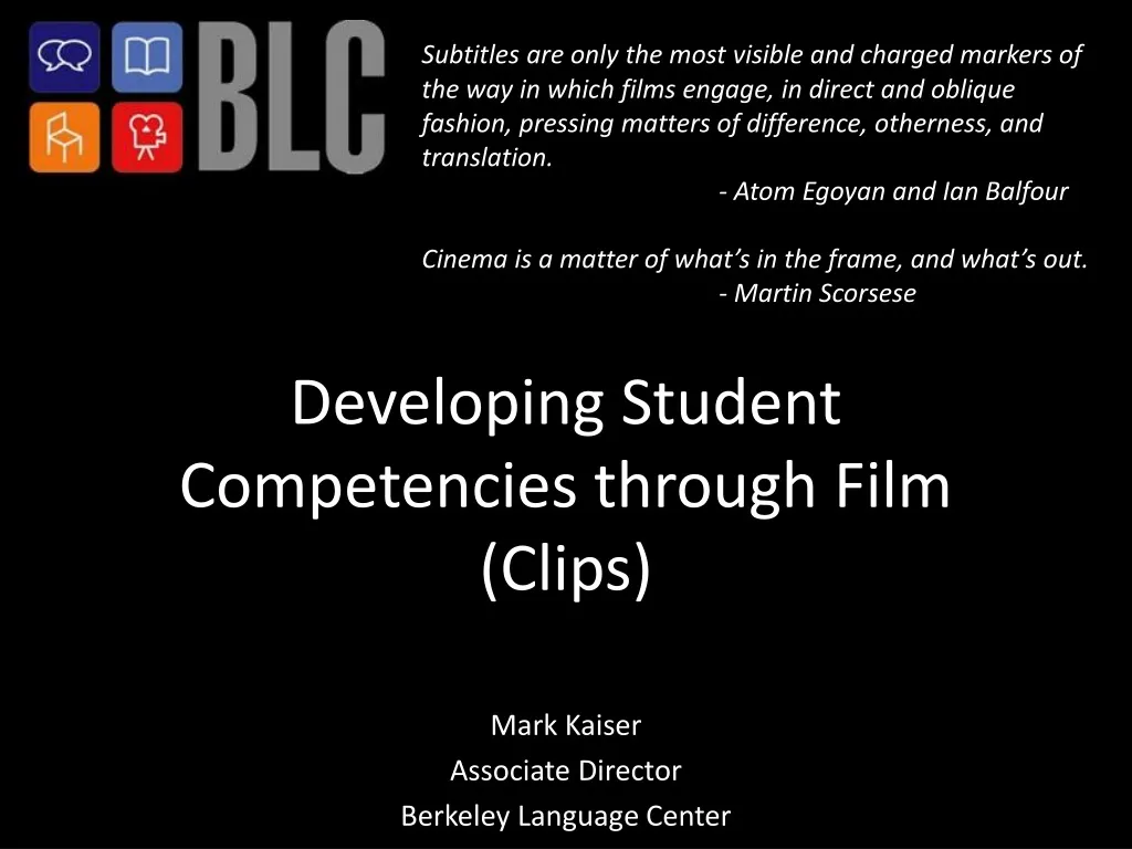 developing student competencies through film clips
