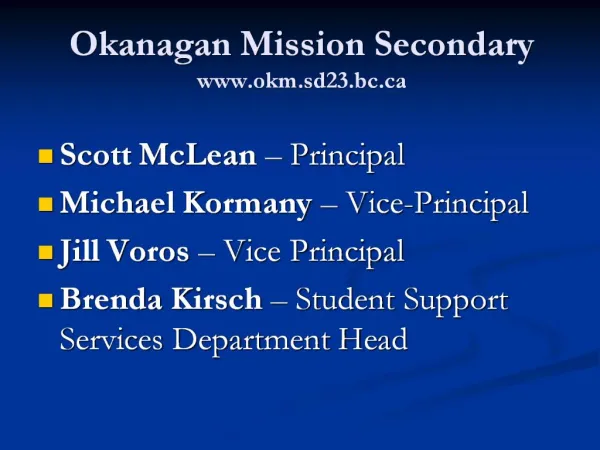 Okanagan Mission Secondary okm.sd23.bc