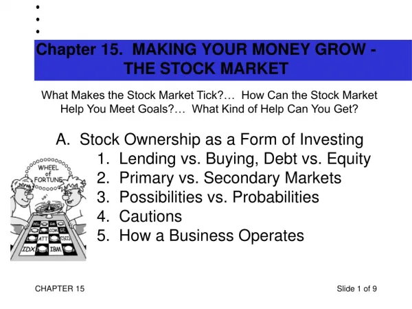Chapter 15. MAKING YOUR MONEY GROW - THE STOCK MARKET