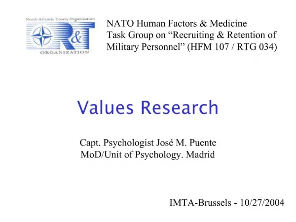Values Research Capt. Psychologist Jos M. Puente MoD