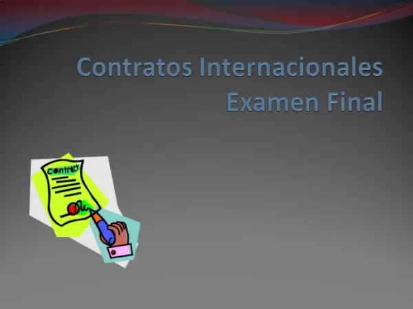 Contratos Internacionales Examen Final