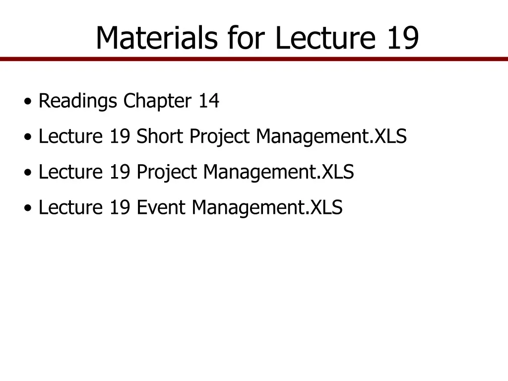 materials for lecture 19
