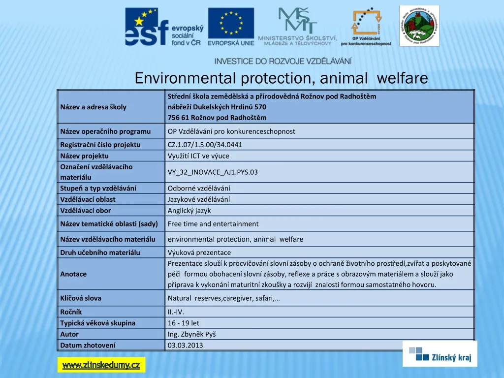 environmental protection animal welfare