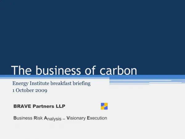 The business of carbon
