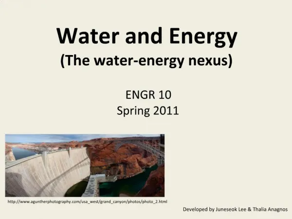 Water and Energy The water-energy nexus