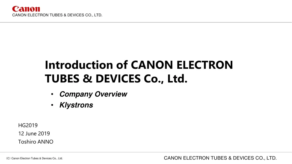 introduction of canon electron tubes devices