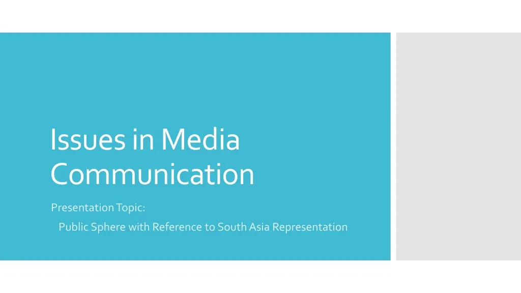 issues in media communication