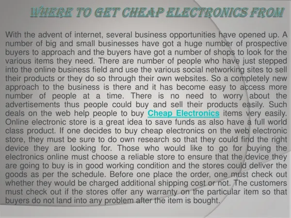 cheap electronics