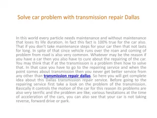 Transmission repair dallas - slide 1