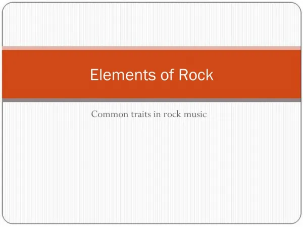 Elements of Rock